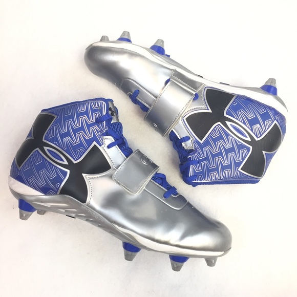 silver under armour football cleats